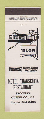 Matchbook Cover - Motel Transcotia Restaurant Brooklyn NY