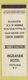 Matchbook Cover - Ingraham Hotel Victoria BC
