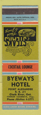 Matchbook Cover - Byeways Hotel Clark River ON WEAR