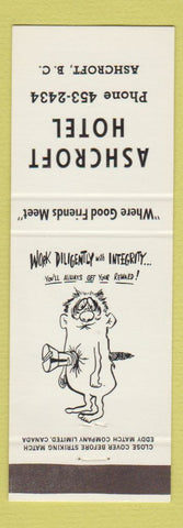 Matchbook Cover - Ashcroft Hotel BC