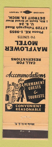 Matchbook Cover - Mayflower Motel Detroit MI