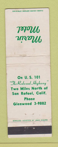 Matchbook Cover - Marin Motel San Rafael CA WEAR