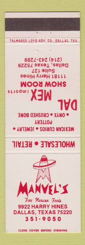Matchbook Cover - Manuel's Mexican Restaurant Dallas TX