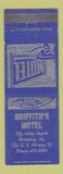 Matchbook Cover - Griffith's Motel Greenup KY