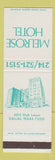 Matchbook Cover - Melrose Hotel Dallas TX