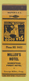 Matchbook Cover - Miller's Hotel Homestead PA?