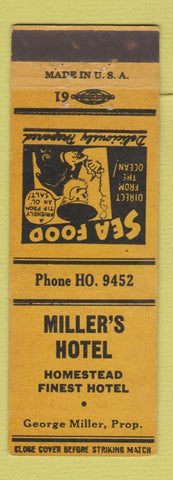 Matchbook Cover - Miller's Hotel Homestead PA?