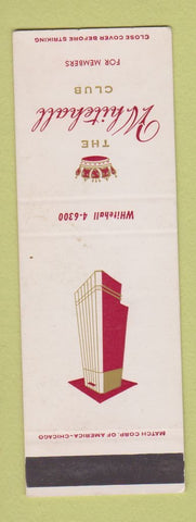 Matchbook Cover - Whitehall Club Hotel Chicago IL SAMPLE