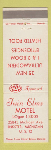 Matchbook Cover - Twin Elms Motel Inkster MI