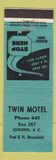 Matchbook Cover - Twin Motel Quensel BC WEAR