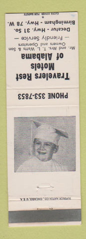 Matchbook Cover - Travelers Rest Motels Birmingham AL