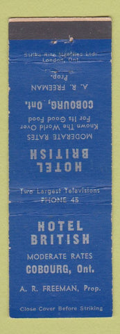Matchbook Cover - Hotel British Cobourg ON
