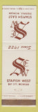 Matchbook Cover - Stapish East Essexville MI Bay City WEAR