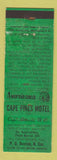 Matchbook Cover - Cape Pines Motel Cape Hatteras NC Perkins Americana WEAR