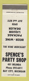 Matchbook Cover - Spence's Party Shop Bay City MI