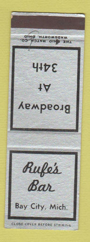 Matchbook Cover - Rufe's Bar Bay City MI SAMPLE