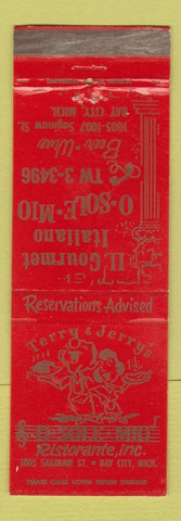 Matchbook Cover - O Sole Mio Italian Restaurant Bay City MI