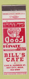 Matchbook Cover - Bill's Cafe Bay City MI WEAR