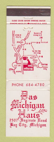 Matchbook Cover - Das Michigan Haus Bay City MI