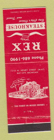 Matchbook Cover - Rex Steak House Bay City MI