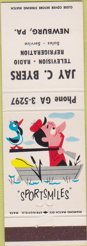 Matchbook Cover - Jay Byers TV Radio Newburg PA