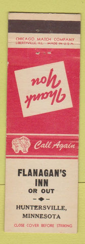 Matchbook Cover - Flanagan's Inn Huntersville MN