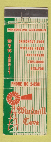 Matchbook Cover - Windmill Cove Stockton CA restaurant WORN