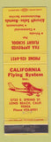 Matchbook Cover - California Flying System School Long Beach CA