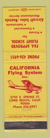 Matchbook Cover - California Flying System School Long Beach CA