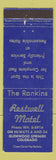 Matchbook Cover - Restwell Motel Glenwood Springs Colorado BLUE