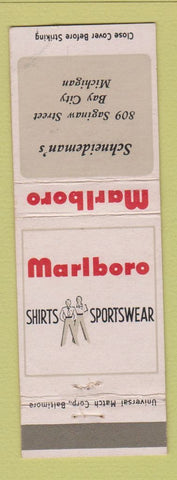 Matchbook Cover - Marlboro Men's Clothes Schneideman's Bay City MI WEAR