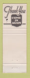 Matchbook Cover - Century Club Bay City MI WEAR