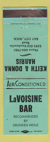Matchbook Cover - LaVoisine Bar Kieth Donna Harris Bay City MI