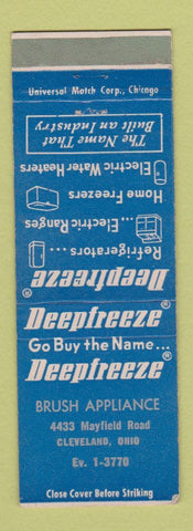 Matchbook Cover - Deepfreeze Freezer Appliance Brush Cleveland OH