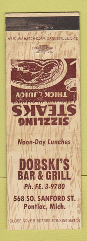 Matchbook Cover - Dobski's Bar and Grill Pontiac MI