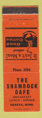 Matchbook Cover - Shamrock Cafe Geneva MN CREASES