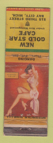 Matchbook Cover - New Gold Star Cafe Bay City MI pinup WORN