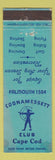 Matchbook Cover - Coonamessett Club Cape Cod Falmouth MA WEAR