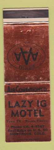 Matchbook Cover - Lazy IG Motel Montrose Colorado WEAR