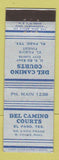 Matchbook Cover - Del Caimon Courts Motel El Paso TX