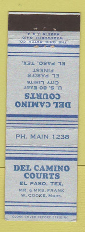 Matchbook Cover - Del Caimon Courts Motel El Paso TX