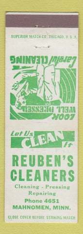 Matchbook Cover - Reuben's Cleaners Mahnomen MN