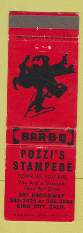 Matchbook Cover - Pozzi's Stampede King City CA