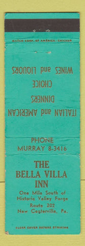 Matchbook Cover - Bella Villa Inn New Centerville PA