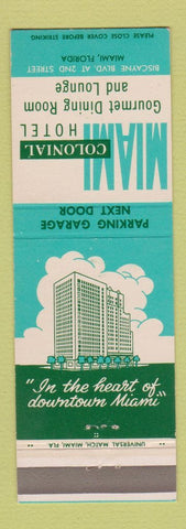 Matchbook Cover - Miami Colonial Hotel Miami FL