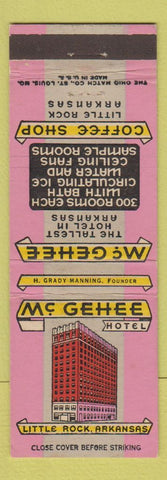 Matchbook Cover - McGehee Hotel Little Rock AR