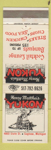 Matchbook Cover - Henry Mattheis Yukon Saginaw MI