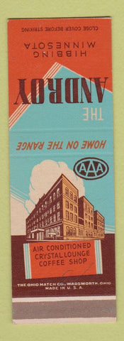 Matchbook Cover - The Androy Hotel Hibbing MN SAMPLE
