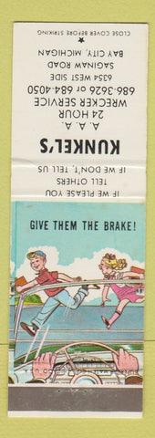 Matchbook Cover - Kunkel's Towing Bay City MI