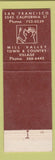 Matchbook Cover - Hick'ry Pit Restaurant San Francisco Mill Valley CA